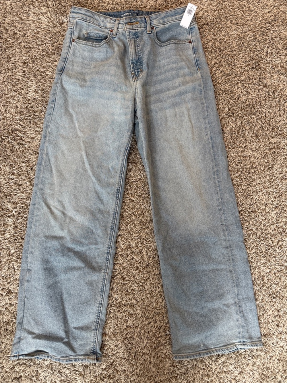 Old Navy Light Wash Wide Leg Jeans - Pale Blue Denim - Picture 2 of 8